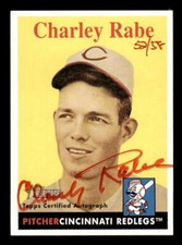 2007 Topps Heritage Real One Autograph/Auto Red Ink #CR Charley Rabe Reds 52/58