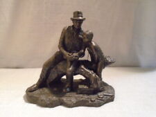 Michael Garman Bronze Tone Fishin Hole Fishing Figurine Sculpture #055 USA