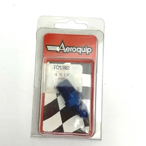 AN to NPT Adapter Fittings -4 AN Male to 1/4" NPT Male Aeroquip FBM2002 - Imagen 1 de 4