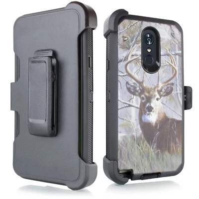 For LG STYLO 4 Holster Hybrid Phone Case w/ Built-in Screen Protector& Kickstand - Image 1 of 2