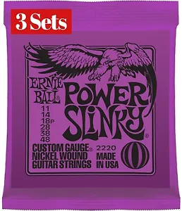3 X SETS PACK ERNIE BALL 11 - 48 POWER SLINKY ELECTRIC GUITAR STRINGS - Picture 1 of 1