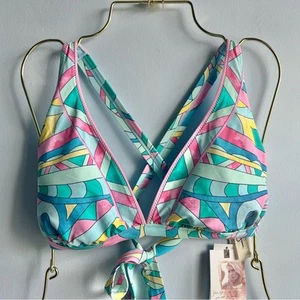 Jessica Simpson Damen Triangel Top Mehrfarbig Print Badeoberteil Gr. XL - Bild 1 von 6