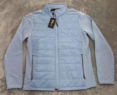 $248 Ralph Lauren RLX Golf COOLWOOL HYBRID INSULATED MOCK JACKET Lt. Blue -sz M - Image 1 of 4