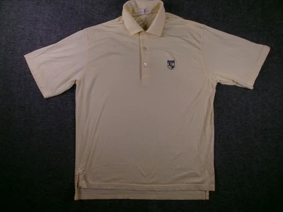 Harry Vardon Polo Shirt Mens L Yellow Mercerized Embroidered Crest Shaker Golf - Image 1 of 4