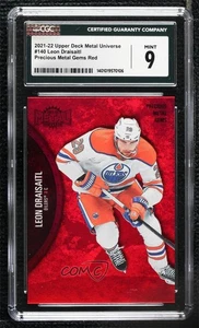 2021 Skybox Metal Universe Alternate Jersey PMG Red Leon Draisaitl CGC 9 Mint - Picture 1 of 3