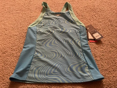 SPEEDO 女式三明治上衣泳装 16 码浅蓝色条纹全新带标签全新 — 第 1/2 张图片