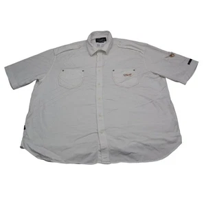 Eight 732 Shirt Mens 4XL White Casual Button Up Short Sleeve Collared Cotton - Picture 1 of 17