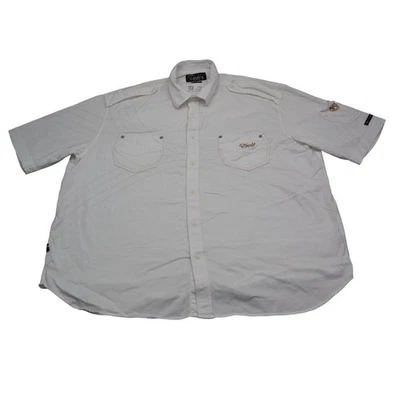 Eight 732 Shirt Mens 4XL White Casual Button Up Short Sleeve Collared Cotton - Image 1 of 4