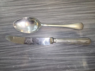 Vintage Military Australian Army R.A.N Dessert Spoon & ARMY Butter Knife - image 1 of 4