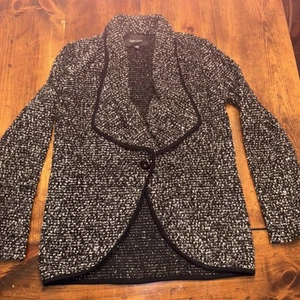 Women’s Karen Kane Black & White Sweater Button Dressy Jacket - Picture 1 of 4