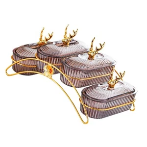Dried Fruit Dish with Lid Food Appetizer Serving Tray for Cookies Appetizer - Picture 1 of 15