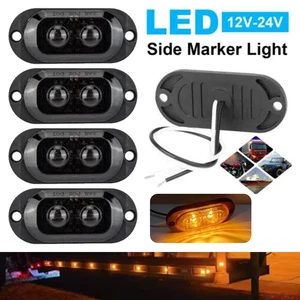 4X LED Seitenmarkierungsleuchte Begrenzungsleuchten Gelb 12-24V Anhänger LKW PKW - Picture 1 of 10