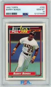 BARRY BONDS (POP 102) 1992 Topps All-Star 390 Pirates Giants PSA 10 Giants MVP - Bild 1 von 2