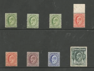 FALKLAND IS entre SG43-9 EVII 1904-12 MNH y LMM selección a 3/- cat £320+ - Imagen 1 de 2