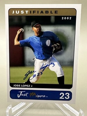 JOSE LOPEZ 2002 Just Minors Justifiable AUTOGRAPH #324/400 (#23) -NM/MT-Mariners - Image 1 of 2