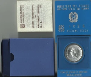 MREP28a. REPUBBLICA 1981-Bimillenario P. Virgilio Marone-FDC-L 500 Argento 835 - Picture 1 of 3