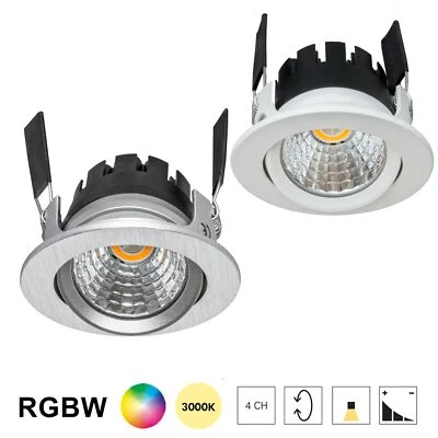 Faretto spot incasso tondo luce multicolore dimmerabile LED 8W RGB 3000K DMX 24V - Immagine 1 di 4