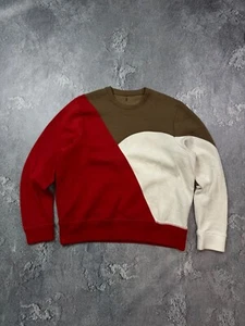 Sudadera Neil Barrett Bomber Fit Geométrica Roja/Marrón/Blanca Mezclada Peso Pesado - Imagen 1 de 20