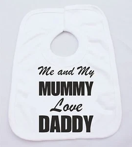 ME AND MY MUMMY LOVE DADDY DIVERTIDO ALGODÓN BLANCO BEBÉ CHALECO O BAB - Imagen 1 de 1