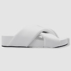$590 Jil Sander Women's White Open Toe Cross Strap Sandal Shoes Size 35 Eu/5 Us