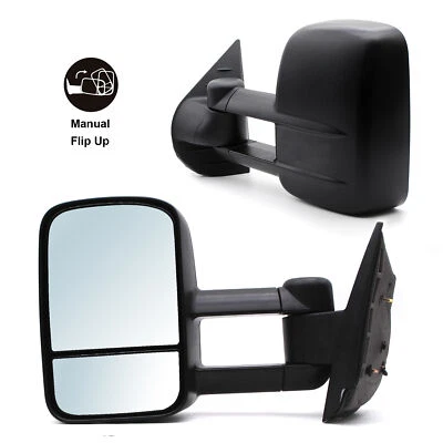 Пара ручных буксировочных зеркал подходит для 2012 Chevy Silverado GMC Sierra 1500 2500 3500 - Изображение 1 из 4