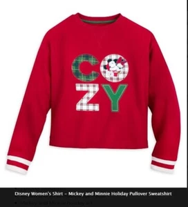 Disney's-WDW-ADULT-Red-Mickey & Minnie COZY-Pullover Sweatshirt-LARGE-BNWT'S - Picture 1 of 1