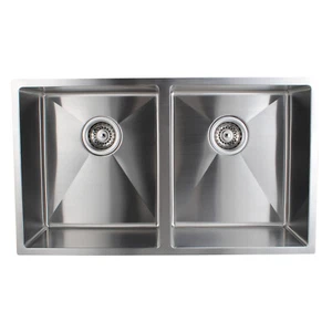 770x450x215mm 1.2mm Double Bowls Top/Undermount Kitchen 304 Stainless Steel Sink - Picture 1 of 2