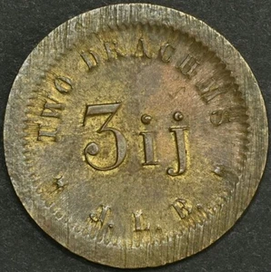 Ficha de peso de boticario de farmacia 3ij J.L.B. Dos dracmas sin circular 7,7 g 23 mm - Imagen 1 de 2