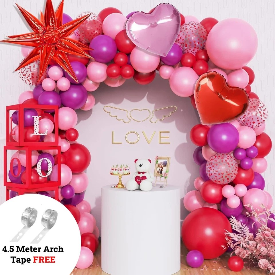 Valentine Balloons ARCH SET + Love Heart Latex 100PCS Wedding Couple Party Decor - Изображение 1 из 4