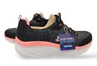 Skechers D'LUX WALKER-CROSS MOTION Trainers,Relaxed Fit Black/Coral WomeSize:10