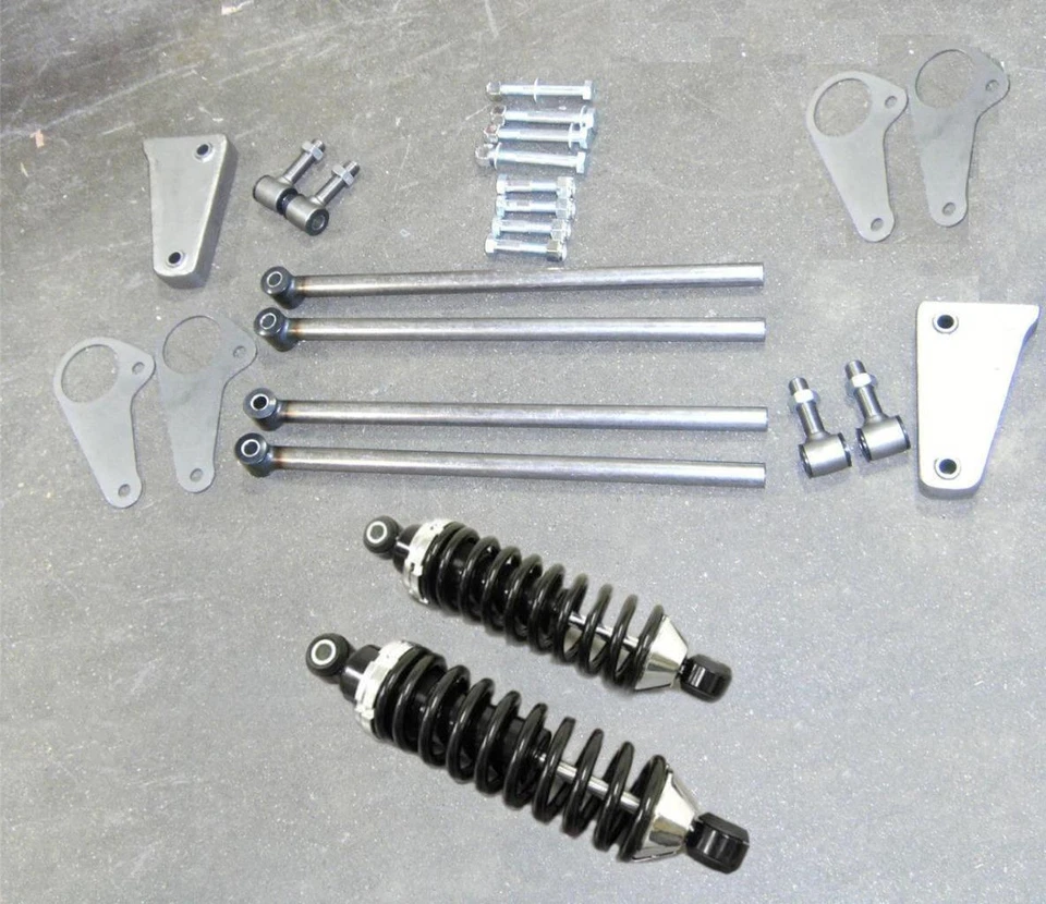 Ford Modelo A 1928-1931 Kit de 4 eslabones traseros paralelos de cuatro barras + cubiertas de bobina de 180 lb Foto 1 de 1