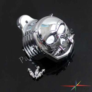 Chrome Zombie Motorcycle Horn Cover w/ Stock Cowbell For Harley 1992-2017 Dyna - Picture 1 of 12