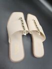 Franco Sarto Megs Sandal Women's Size 7 M Cream Leather Upper Summer Outdoors