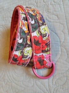 Vintage Mod Style Fabric Belt Pink, Orange & Red Flowers, Up to 36" - Picture 1 of 11