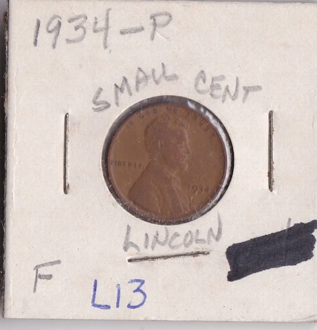 1934 Lincoln Cent L13 Cover