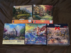Ceaco  Thomas Kinkade Lot Of 5 Jigsaw Puzzle-Some DISNEY- 1000 Pieces - Picture 1 of 6