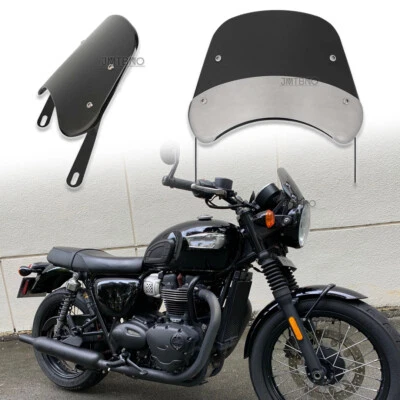 5"-7" Motorcycle Round Headlight Windshield Screen For Triumph Bonneville T100 - Image 1 of 4