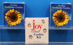 DE COLECCIÓN 3 DIVERTIDOS MINI KITS KIT DE GALLETAS CON CORTADORES DE GALLETAS Y JARDINES DE GIRASOL SELLADO - Imagen 1 de 2
