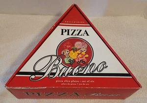 Pottery Barn Buono Pizza Plates Triangle Shape Complete Set of 6 With Box - Picture 1 of 17