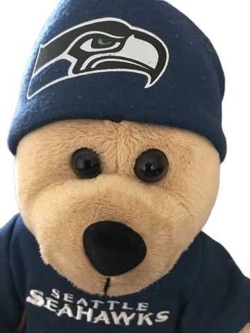 GOOD STUFF NFL Teddy BEAR 15" Tall Seattle Seahawks Doo Rag BEANIE Hat PLUSH Cover