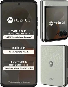 MOTOROLA Razr 60 (PANTONE Lightest Sky, 256 GB) (8 GB RAM)-GLOBAL VERSION - Picture 1 of 13