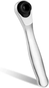 Controlador de broca de trinquete micro de accionamiento de 1/4 de pulgada, mini trinquete plateado de 72 dientes - Imagen 1 de 12