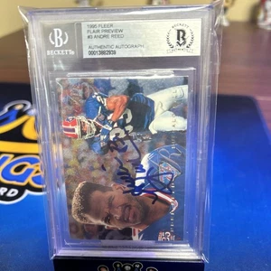 1999 Fleer Flair Preview Andre Reed Auto Beckett Auth HOF - Foto 1 di 3