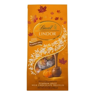 Lindt Lindor 8.5oz PUMPKIN SPICE Milk Chocolate Truffles Limited Edition BB 2/26 - Image 1 of 3