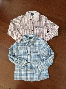 Founders Fishing Shirt - Americana Plaid And Blue Plaid Kids 5t 2 Button down - Picture 1 of 5