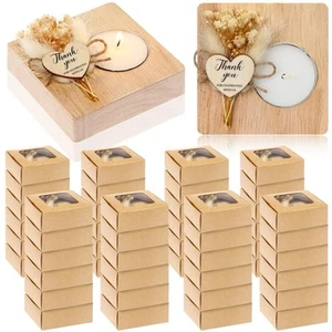 50 Sets Wedding Wooden Tealight Candles Holders Bulk Wedding Party Favors for... - Picture 1 of 7
