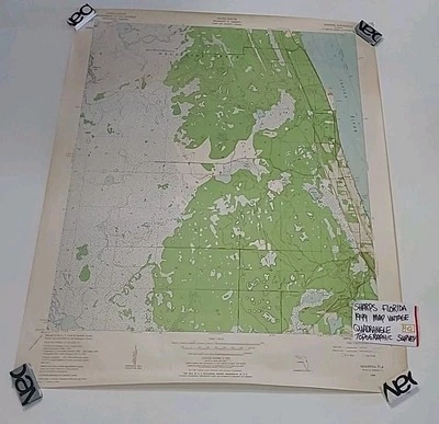 Vintage Sharps Florida 1949 Map Quadrangle Toposographic Survey FLA Old  ⬇ - Image 1 of 4