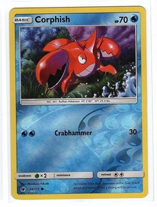 Corphish 24/111 Sm-Crimson Invasion Reverse Holo - Pokemon Card NM - Picture 1 of 2