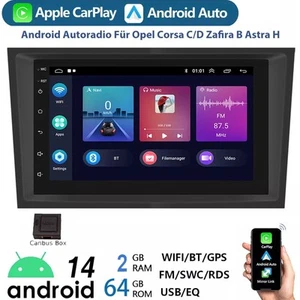 64G Für Opel Zafira B Corsa C D Astra G H Vivaro Android14 Autoradio CarPlay GPS - Bild 1 von 17