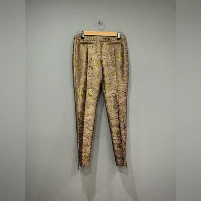 John Richmond Gold Brocade Zip Leg Pants Size 40 (6) EUC - Image 1 of 4